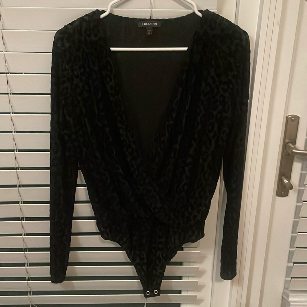 Express Black Leopard Print Onesie